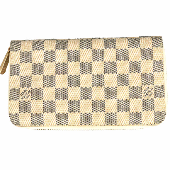Louis Vuitton Wallet Damier Azur Zippy Leather Organizer Ivory Beige Zip Around - Picture 1 of 9